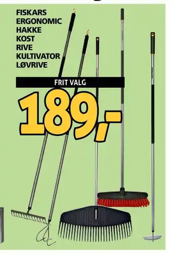 Fiskars ergonomic hakke kost rive kultivator løvrive