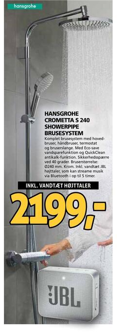XL-BYG Hansgrohe crometta s 240 showerpipe brusesystem tilbud