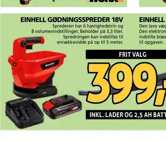 XL-BYG Einhell gødningsspreder 18v tilbud