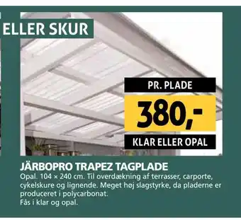 Järbopro trapez tagplade