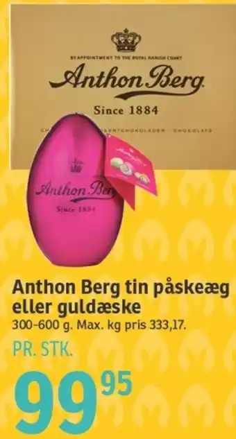 SPAR Anthon Berg Tin Påskeæg Eller Guldæske 300-600g tilbud