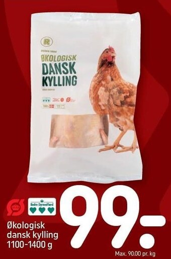 REMA 1000 Økologisk dansk kylling 1100-1400 g tilbud