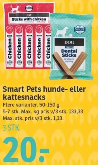 SPAR Smart Pets Hunde-Eller Kattesnacks 50-150g tilbud