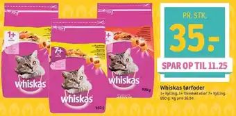 SPAR Whiskas Tørfoder 950g tilbud
