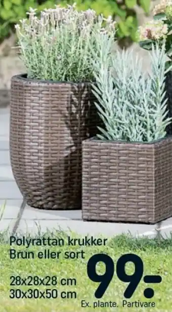 REMA 1000 Polyrattan Krukker Brun Eller Sort tilbud