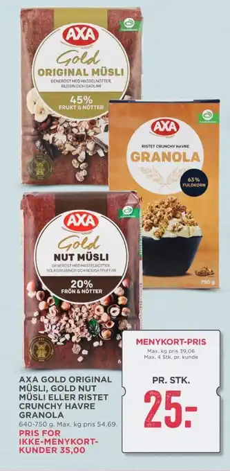 MENY Axa granola tilbud