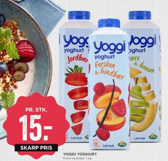 MENY Yoggi yoghurt pære & banan tilbud