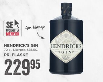 MENY Hendricks gin tilbud
