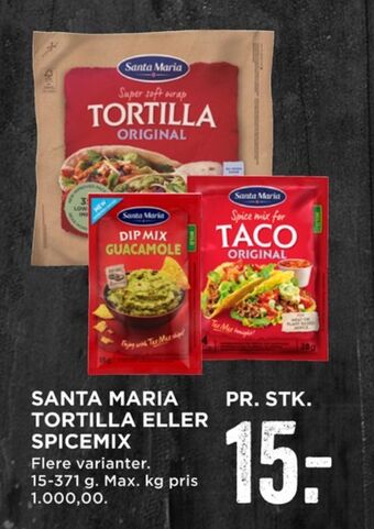 MENY Santa maria tortillawrap tilbud