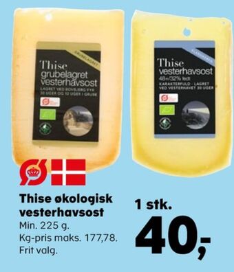 SuperBrugsen Thise skæreost vesterhav 48+/32% tilbud