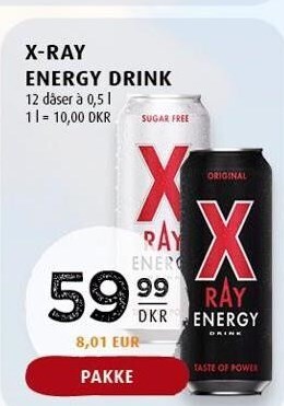 Scandinavian Park X-ray energy drink tilbud
