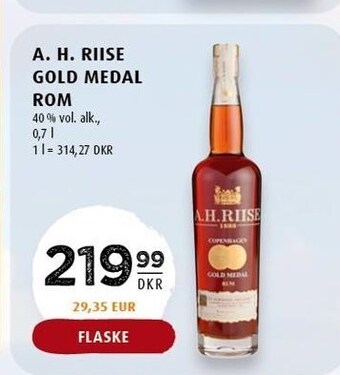 A. h. riise gold medal rom