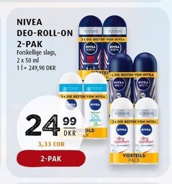 Nivea deo-roll-on 2-pak