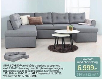 Daells Bolighus Stor sovesofa tilbud