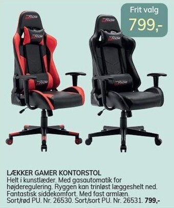 Lækker gamer kontorstol