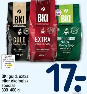 REMA 1000 BKI Guld Extra Eller Økologisk Special 300-400g tilbud