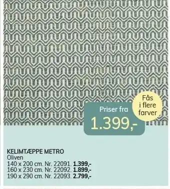 Daells Bolighus Kelimtæppe metro tilbud