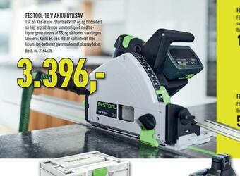 Johannes Fog Festool 18 v akku dyksav tilbud