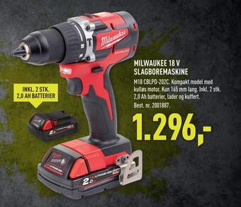 Johannes Fog Milwaukee 18 v slagboremaskine tilbud