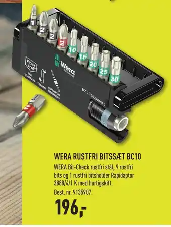 Wera rustfri bitssæt bc10