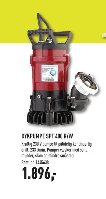 Dykpumpe spt 400 r/w