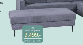 Daells Bolighus Puf med magasin tilbud