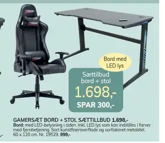 Daells Bolighus Gamersæt bord + stol sættillbud tilbud