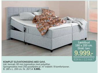 Daells Bolighus Komplet elevationsseng med gavl tilbud