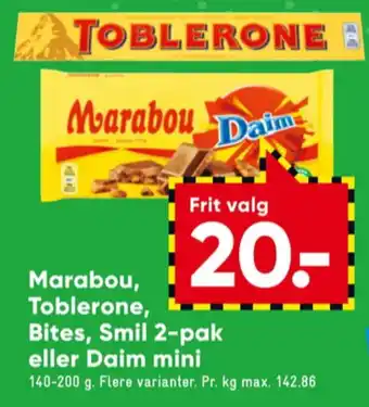 Bilka Toblerone chokolade tilbud