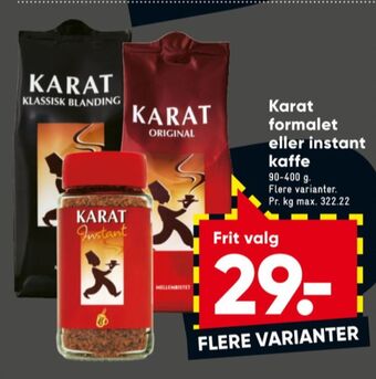 Bilka Karat instant kaffe tilbud