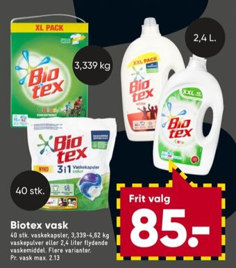 Bilka Biotex vaskepulver tilbud