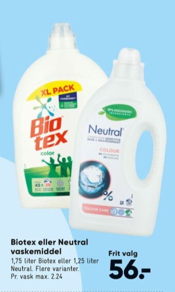 Bilka Biotex vaskemiddel-flydende tilbud