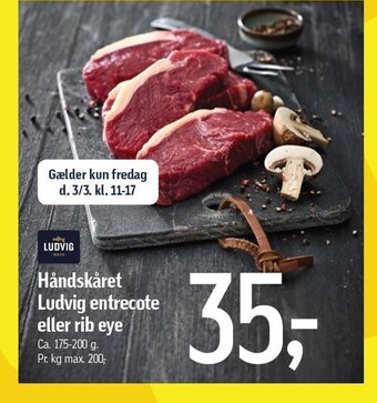 Føtex Håndskåret ludvig entrecote eller rib eye tilbud
