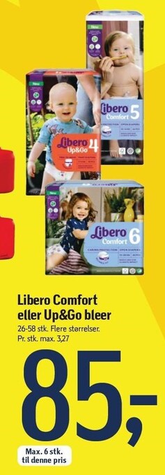 Føtex Libero comfort eller up&go bleer tilbud