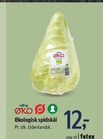 Føtex Salling øko økologisk spidskål tilbud