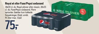 Føtex Royal øl eller faxe/pepsi sodavand tilbud