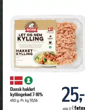 Føtex Rose dansk hakket kyllingekød 7-10% tilbud