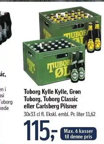 Føtex Tuborg kylle kylle, grøn tuborg, tuborg classic eller carlsberg pilsner tilbud