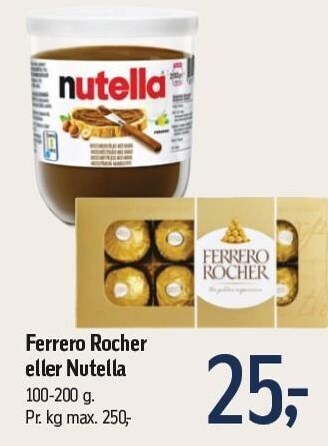 Føtex Ferrero rocher eller nutella tilbud
