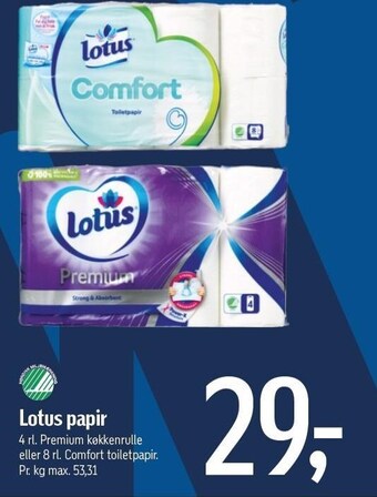 Føtex Lotus papir tilbud