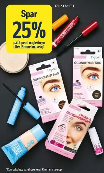 Føtex Spar 25% på depend negle/bryn eller rimmel makeup* tilbud