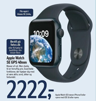 Føtex Apple watch se gps 40mm tilbud