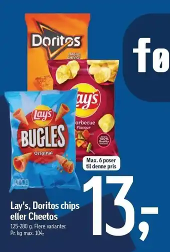 Føtex Lay's, doritos chips eller cheetos tilbud