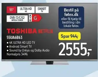Føtex Toshiba 55ua6b63 tilbud