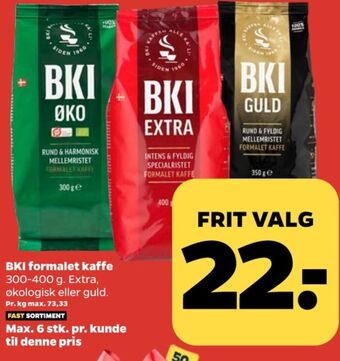 Netto Bki kaffe formalet tilbud