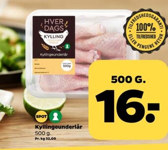 Netto Hverdags kyllingeunderlår tilbud