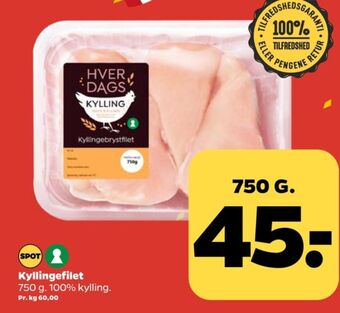 Netto Hverdags kyllingebrystfilet tilbud