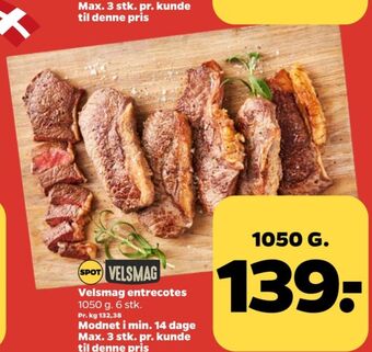 Netto Velsmag okseentrecotes tilbud