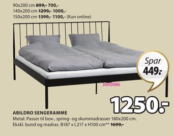 JYSK Abildro Sengeramme tilbud