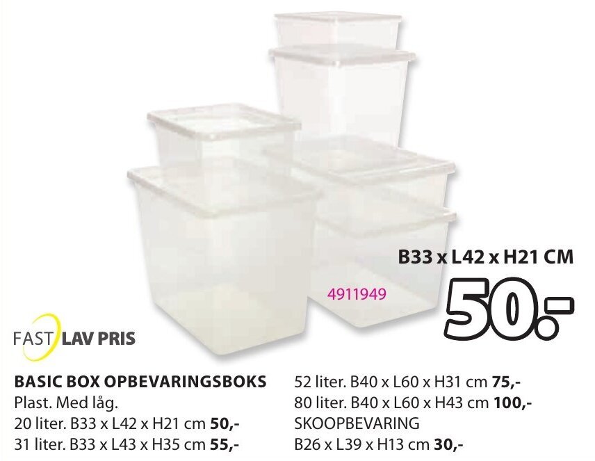 Basic Box Opbevaringsboks tilbud hos JYSK